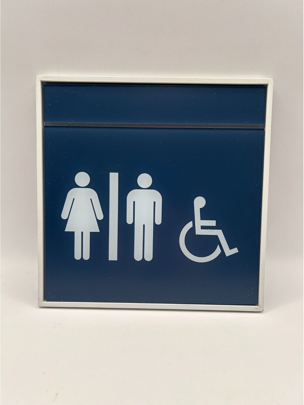 Unisex Restroom Sign Handicap Accessible All Gender Bathroom Door Sign 6.5" Blue